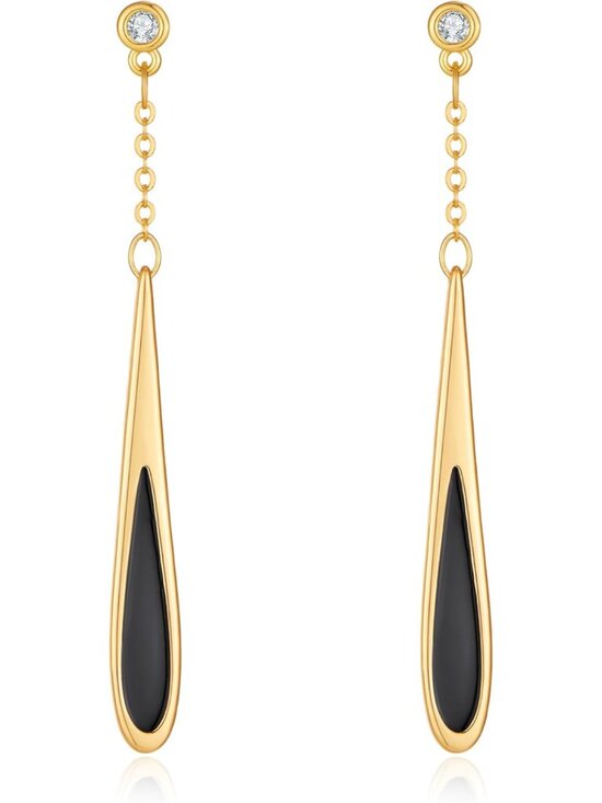 Jewelry - Gold Dangle Earrings for Women Black Waterdrop Drop Earrings Valentines for Gift